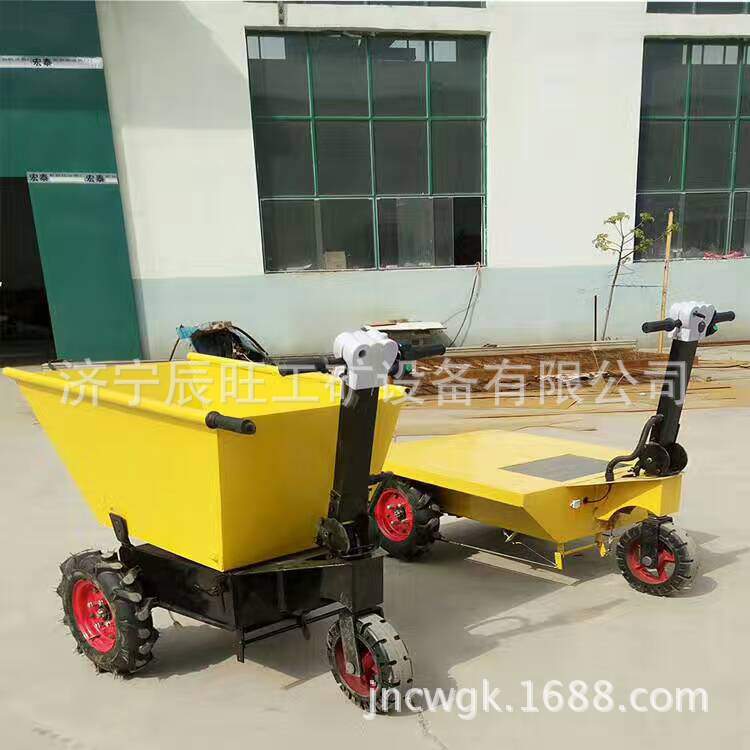 小型手推电动翻斗车 建筑工地用便携式工程车小型拉货车