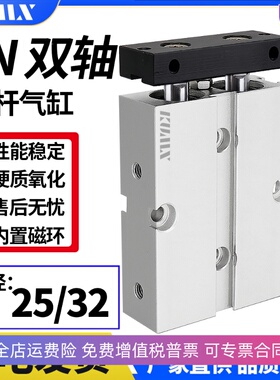 双杆双轴TDA小型气动气缸TN25/32*10X15X20X30X40X50X60X80X100-S