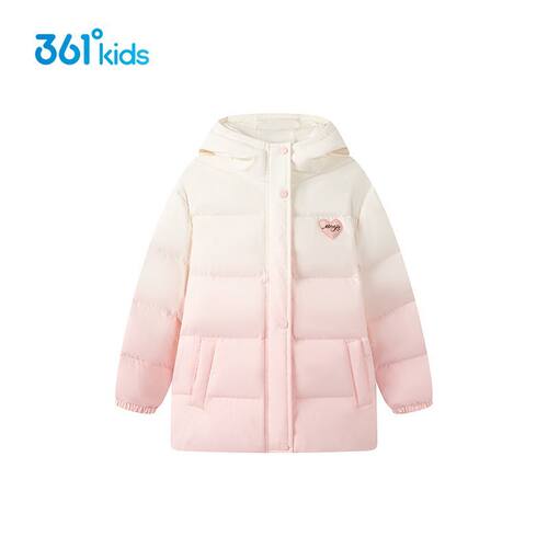 361°童装女童羽绒服冬装2025冬季加厚加绒渐变新款儿童保暖外套