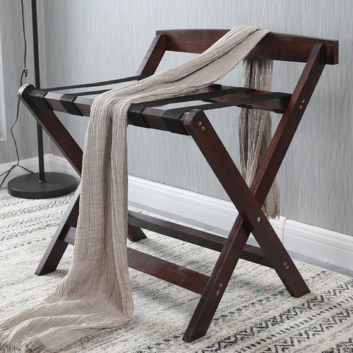 酒店家具实木行李架酒店用行李柜宾馆家用卧室折叠收纳架子置物架