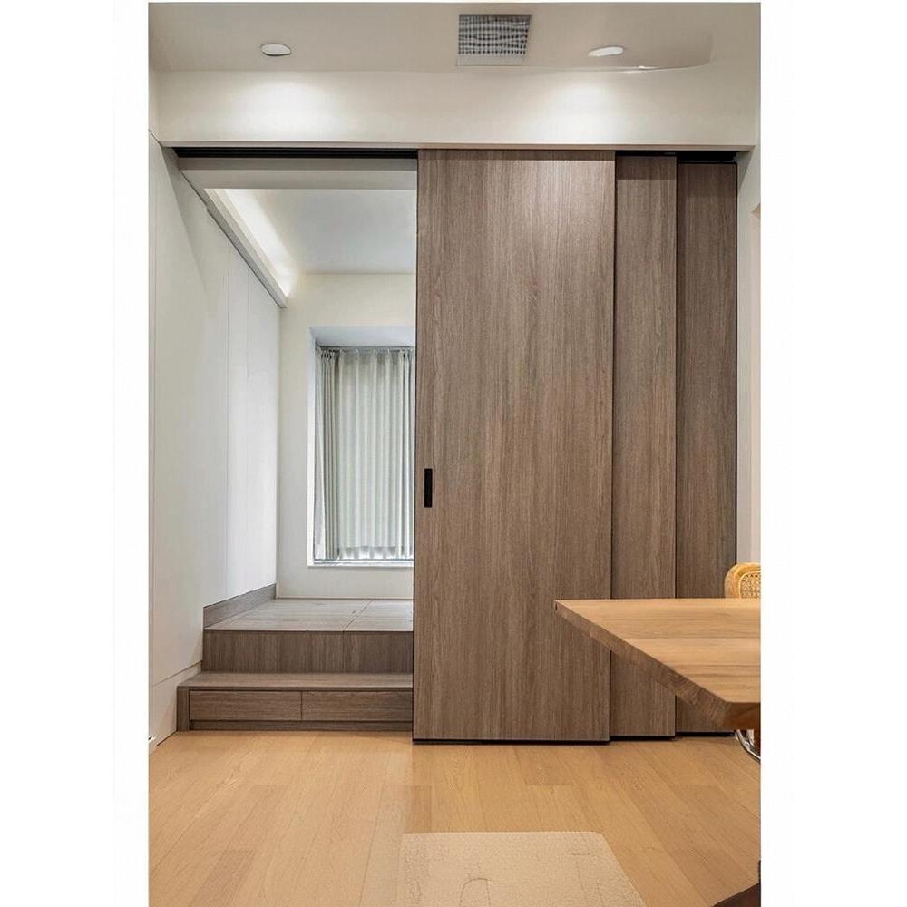 实木推拉门卧室门隔断门定制衣帽间衣柜门隐形门三联动厨房推拉门