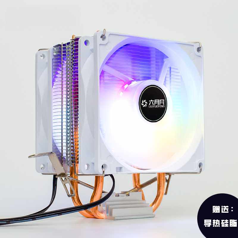 散热器双铜管cpu散热器台式机电脑775 1155 AMD1366散热风扇