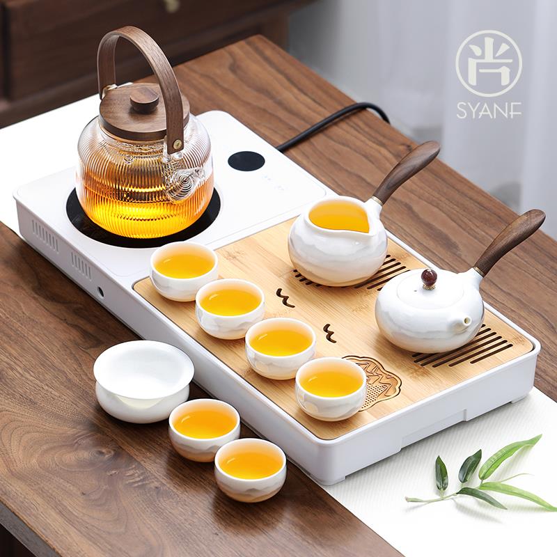茶具茶台一整套家用客厅烧水煮茶一体小茶台轻奢功夫茶具套装茶盘