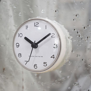 浴室防水小时钟吸盘钟冰箱贴钟厨房时钟挂钟卫生间吸墙贴玻璃钟表