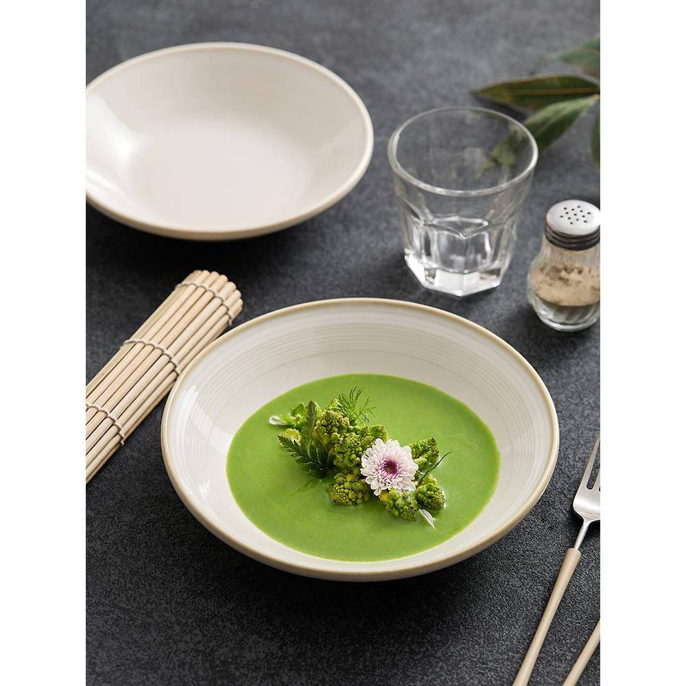 盘子餐碗菜盘家用碟子陶瓷凉菜盘2025新款高级感日式深盘西餐汤盘