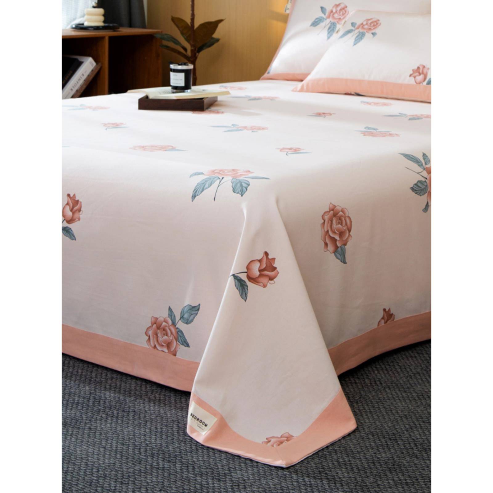 高端加厚老粗布床单单件纯棉100全棉单独大花被单枕套2件套不跑床