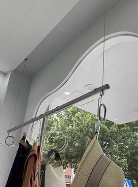 服装店展示架吊架顶悬挂衣架橱窗女装婚纱童装店不锈钢吊衣杆轻奢