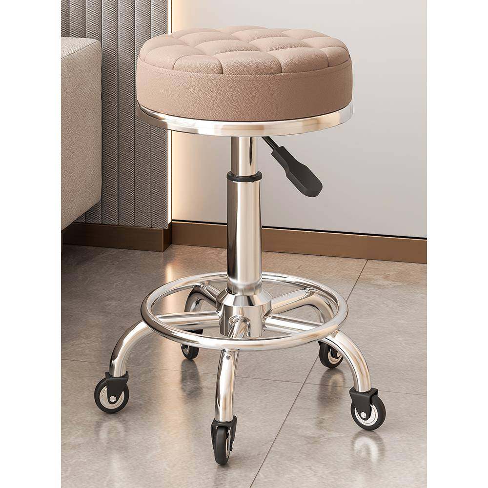 美容凳子滑轮理发店椅美容院专用大工凳升降转椅圆凳美发美甲椅子