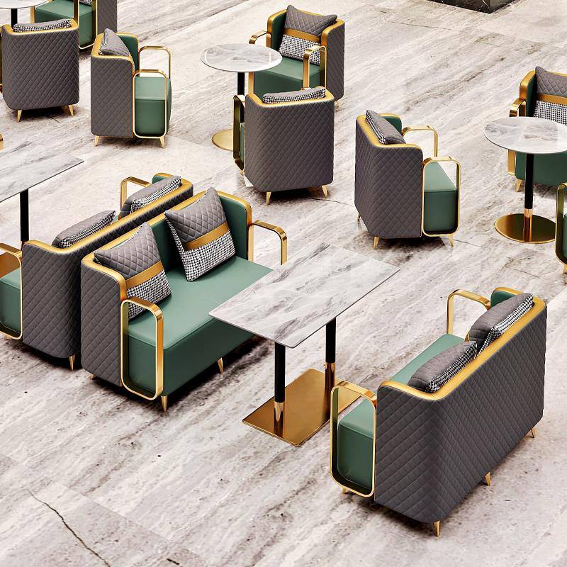 酒店接待卡座沙发轻奢休闲商铺用洽谈休息区茶室咖啡厅西餐厅桌椅