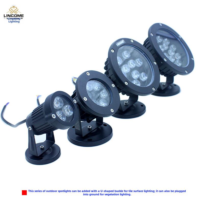 Led投光灯户外聚光防水投影圆形户外标牌门头七彩地树波纹灯