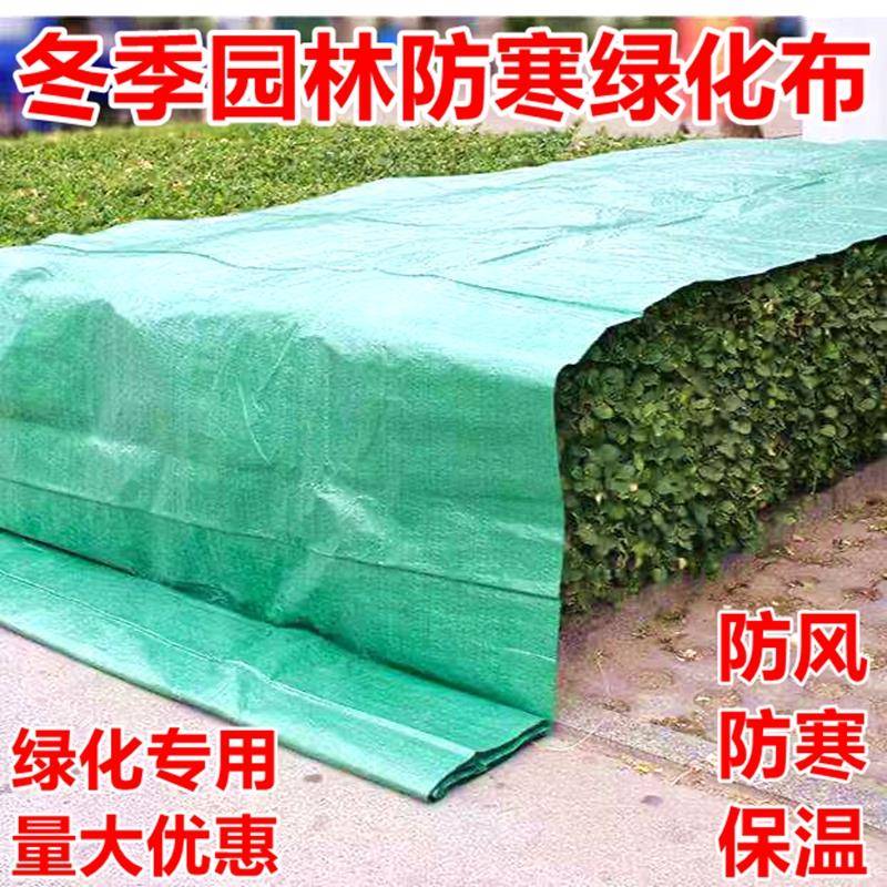彩条布防寒绿布园林绿化布防寒布绿植物防冻布塑料编织布防风包邮