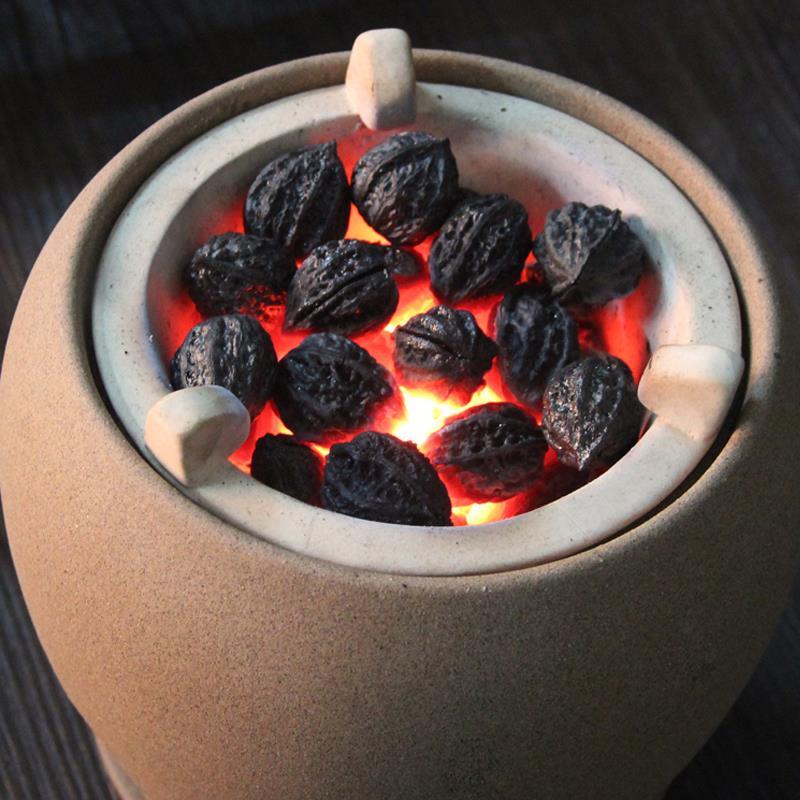 核桃炭橄榄炭乌榄碳煮茶炭枣核炭果木炭整颗烧水碳茶炉碳炉无烟碳
