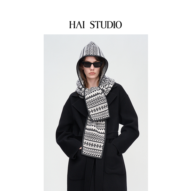 秋冬新品费尔岛连帽披肩羊毛围脖