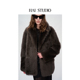 墨绿色托卡皮毛一体 HAI STUDIO2025秋冬新品 羊皮毛皮草外套大衣