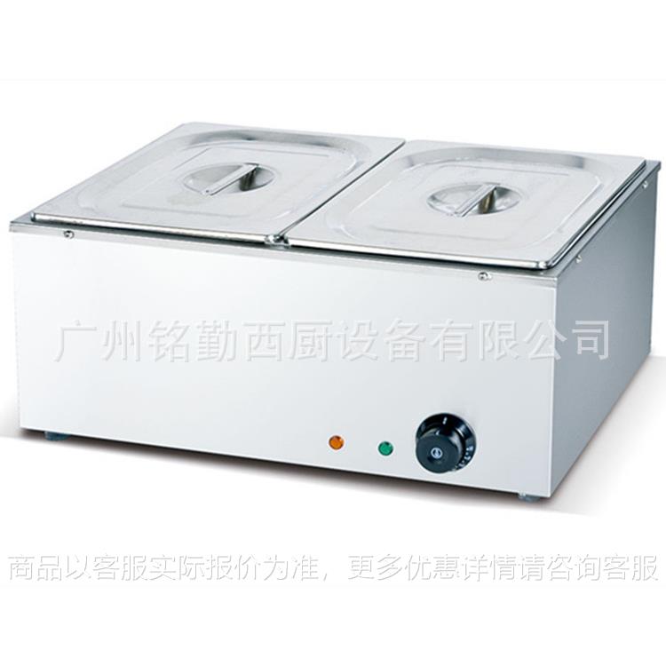 商用电热台式保温汤池 不锈钢两盆汤池 食堂快餐保温台 保温汤炉