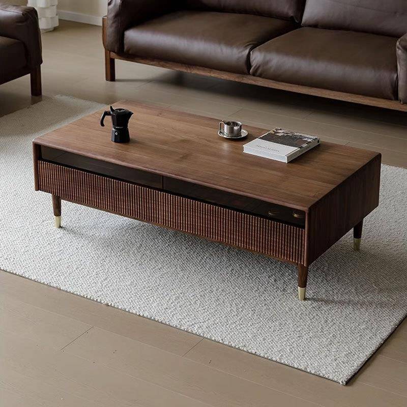 北美黑胡桃木茶几全实木电视柜茶几组合小户型北欧客厅家具边几