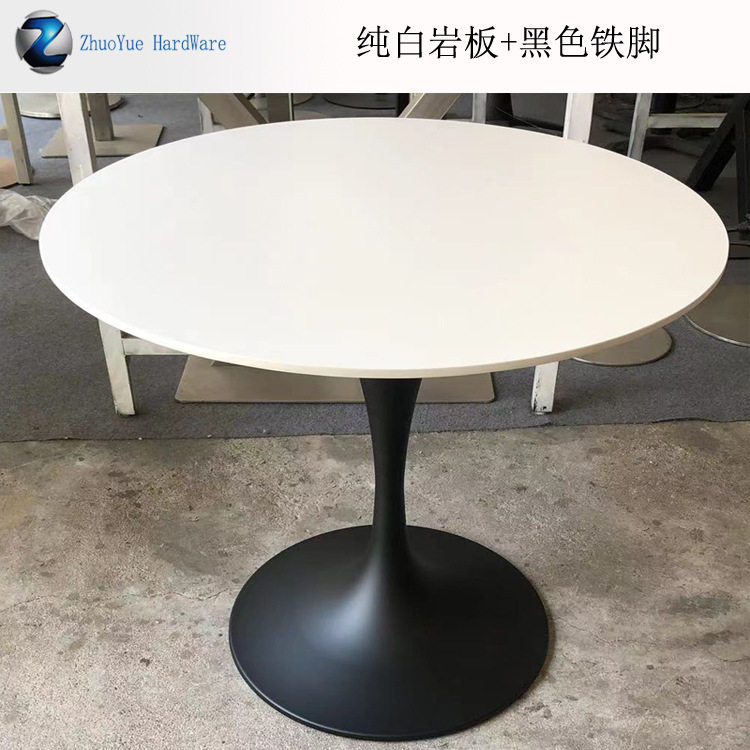 北欧风圆形岩板折叠餐桌抗磨耐用好清洁客厅儿童家用2025餐厅家具