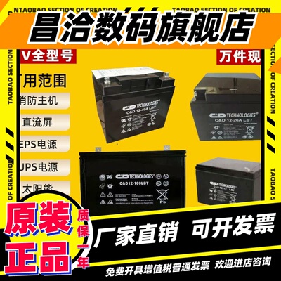 西恩迪大力神蓄电池 C&D12V100AH65AH40A26A18A7AH应急EUPS直
