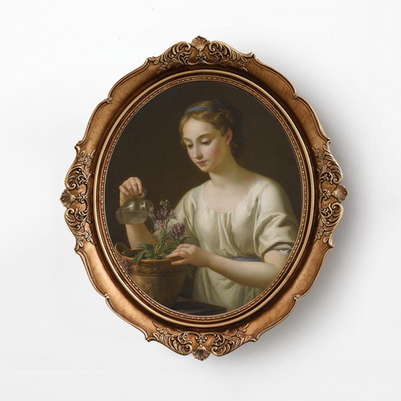 框椭饰圆装画相框人物肖像挂画客厅酒店树HFC艺术欧式脂相框镜框