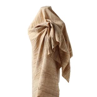 2025有机洗水色落皱褶天丝亚麻面料文艺禅服长袍服装 布料HD8012