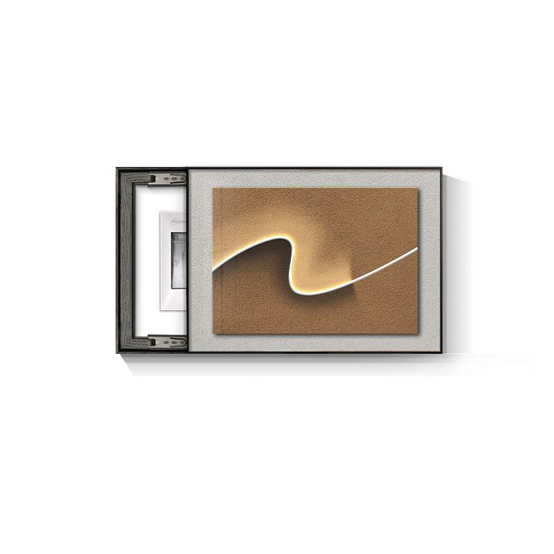 意式简表箱装极饰光线之形画高级餐厅高电端电闸盒挂感画配电箱遮