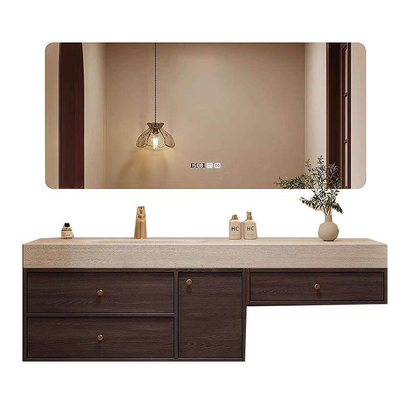 中式岩板热弯一体盆浴室柜化妆洗漱台卫生间洗脸台池洗手盆柜组合,家装主材,浴室柜,淘宝优惠券,粉丝福利购,淘宝优惠卷