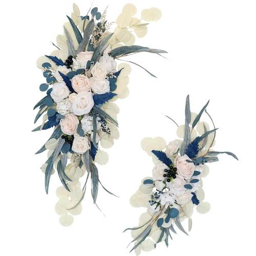 婚庆场景布置道具仿真户外婚礼拱门花开业迎宾水牌角花外销