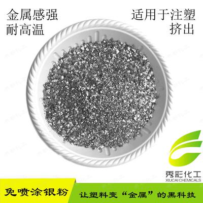 免喷涂银砂粉注塑铝银点不起尘耐高温可用于塑料配色银色抽色母粒