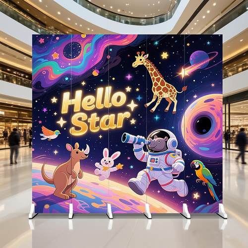 卡通屏风隔断商场幼儿园卧室客厅玄关可折叠移动家用儿童房25新款