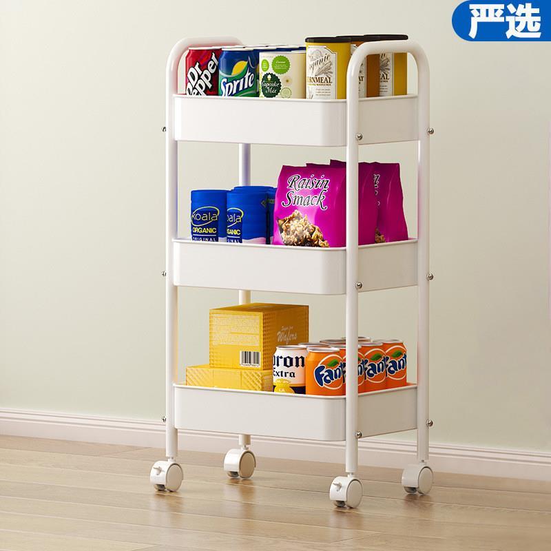 小推车置物架多层落地家用卧室厨房婴儿零食多功能可移动书架收纳