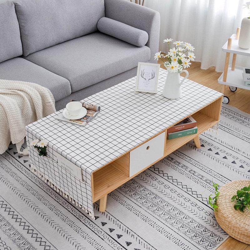 茶几桌布艺盖巾北欧长方形布条布艺棉麻小清新ins风台布格子花边,居家布艺,桌布,淘宝优惠券,粉丝福利购,淘宝优惠卷