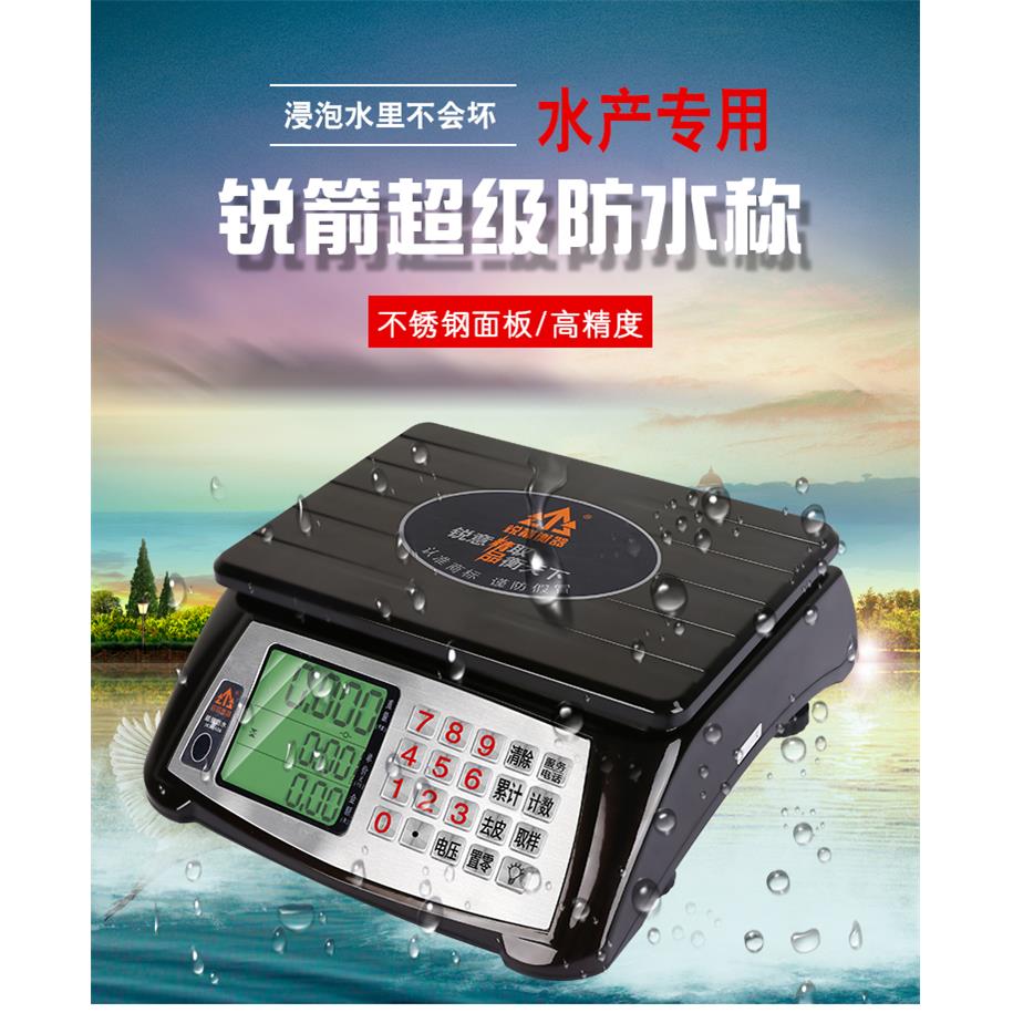 锐箭衡器电子秤台秤30kg全防水称精准1克计价水产海鲜称商用电子