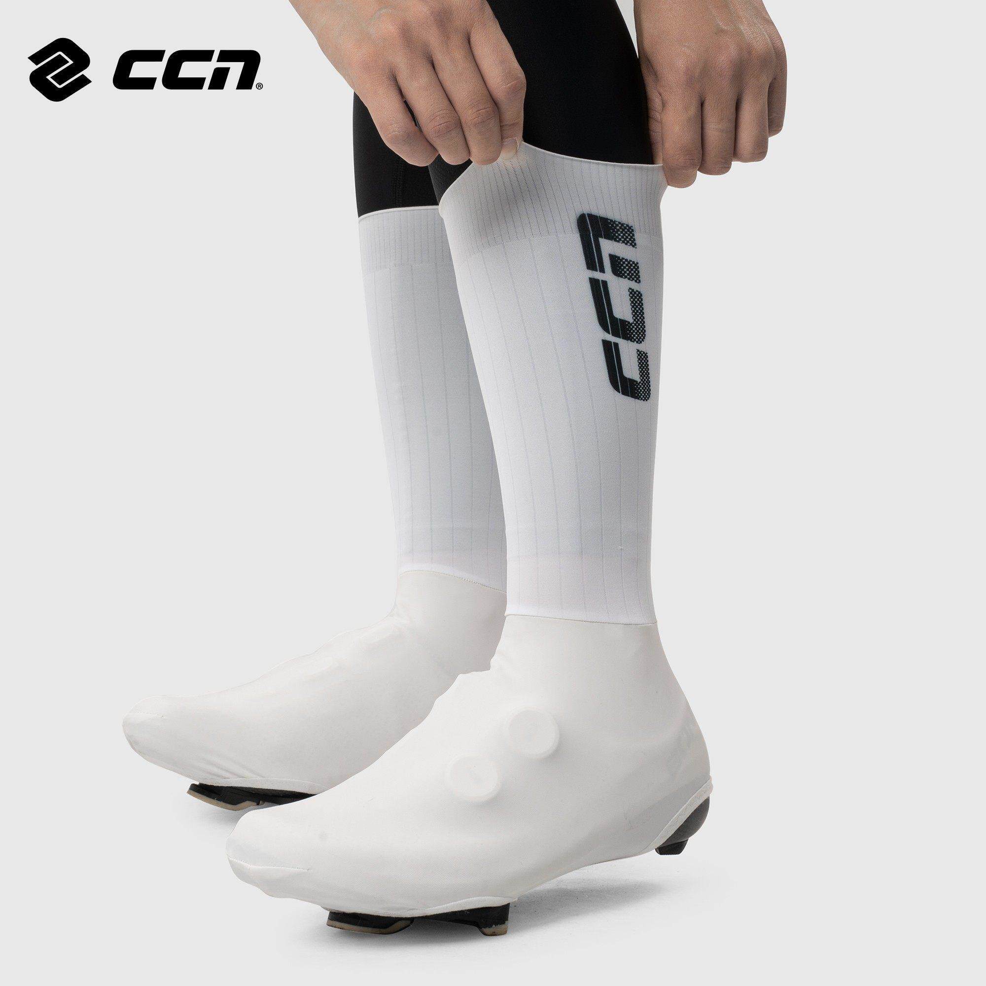 CCN 卡鞋鞋套2025新款骑行鞋套弹力PU防水防污自行车鞋套黑白通用