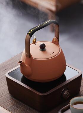 紫砂【大口2号1000ml烧茶壶家用提梁煮茶烧水壶电陶炉煮茶炉茶具