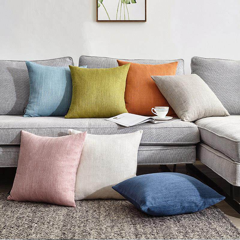 亚麻抱枕靠垫沙发靠枕客厅办公室现代简约大靠背头枕腰枕套不含芯