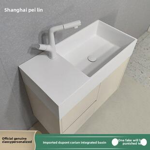 进口杜邦可丽耐一体盆浴室柜小户型卫生间洗手盆柜方盆洗手台