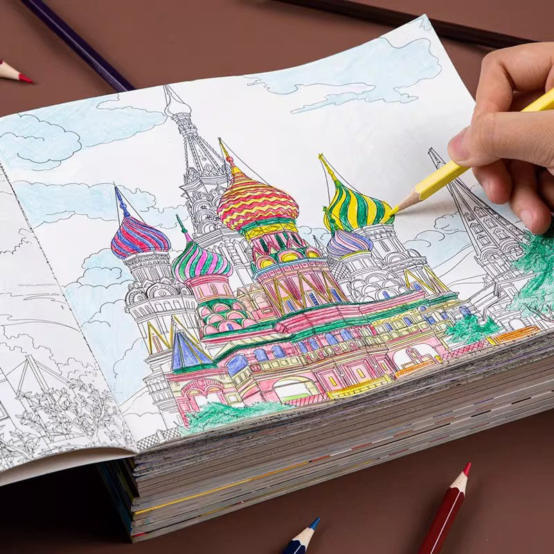 德国儿童神秘花园涂色书填色本3-6岁学生绘画手绘本成人可解压画