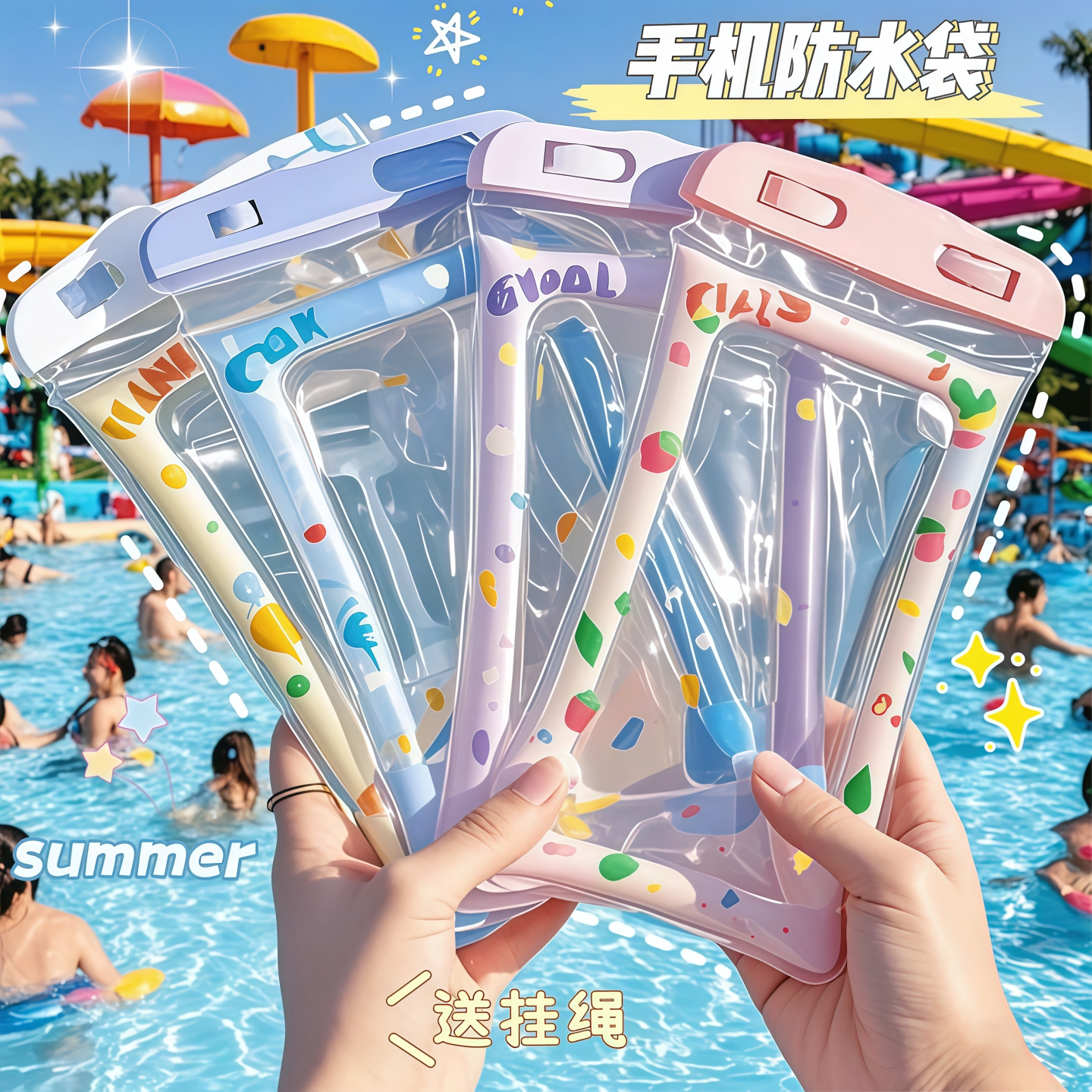 卡通手机防水袋可触屏游泳拍照