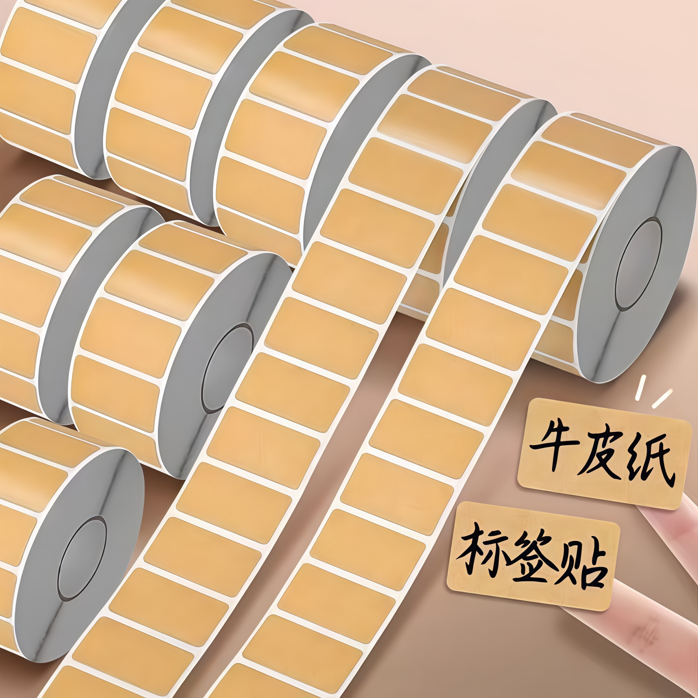 牛皮纸可撕防水自粘标签