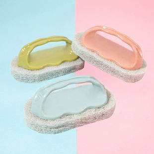 家用瓷砖清洁刷北欧厨房带手柄海绵擦多功能素色浴缸灶台百洁刷