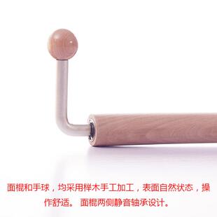 静音双轴承擀皮宝省力器超擀皮擀原木擀面杖304饺子皮不锈钢