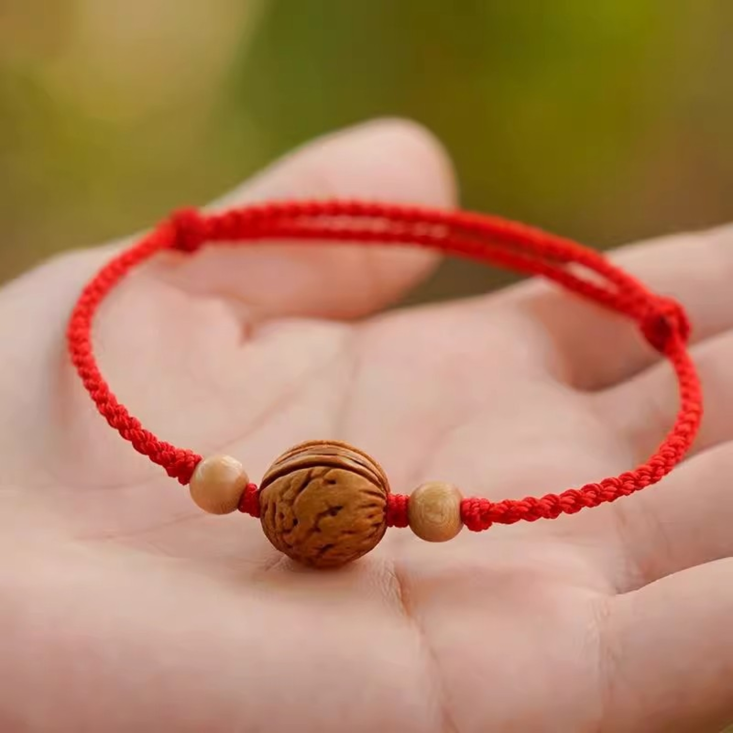 普陀山桃核红绳手链婴儿童宝宝压惊防惊吓护身本命年桃木手串手绳