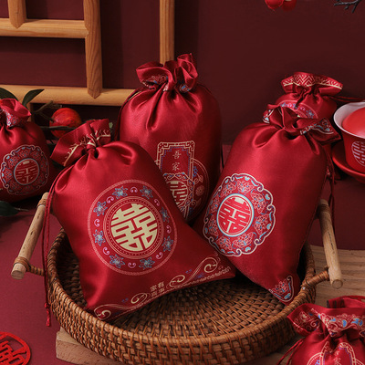 结婚专用高级感喜糖盒喜糖袋伴手礼袋子婚礼礼盒糖果布袋简单