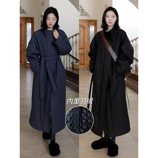 郭九九呢冬季百搭羽绒服90白鸭绒立领宽松百搭显瘦气质棉风衣外套