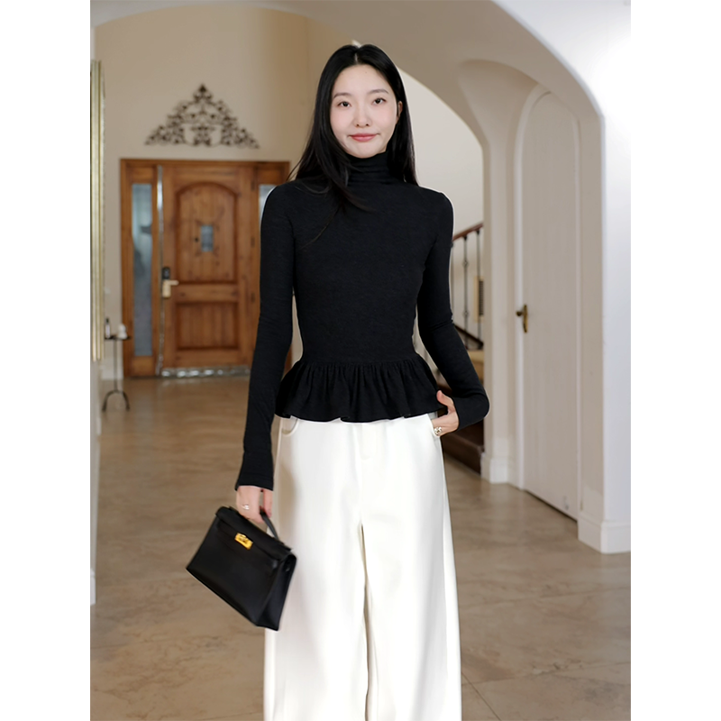郭九九呢芭蕾风修身显瘦绒感内搭打底衫T恤冬季上衣女加绒弯刀裤,女装/女士精品,时尚套装,淘宝优惠券,粉丝福利购,淘宝优惠卷