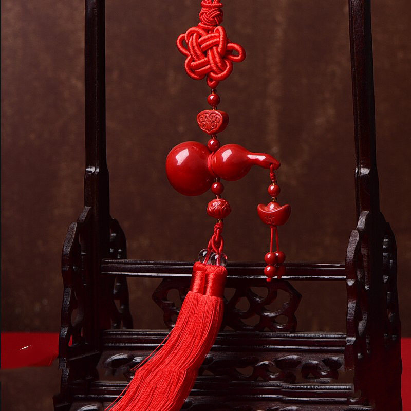 红朱砂福禄康宁葫芦汽车挂件男女紫金帝砂后视镜车内平安吊饰坠