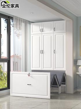 休闲阳台隐形床折叠床家用小公寓多功能衣柜储物一体折叠床3Ch1