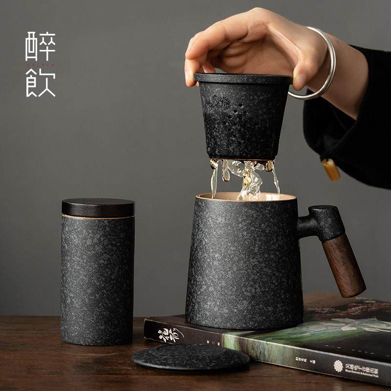 陶瓷茶水分离个人专用泡茶杯子男士办公室水杯过滤高档带盖子茶道,餐饮具,茶杯,淘宝优惠券,粉丝福利购,淘宝优惠卷