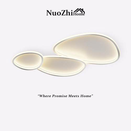 全光谱护眼鹅卵石客厅主灯2025新款现代简约卧室极简云朵吸顶灯具