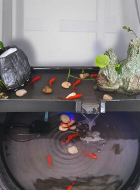 鱼缸流水摆件过滤器循环水池净水养鱼造景装饰创意景德镇陶瓷